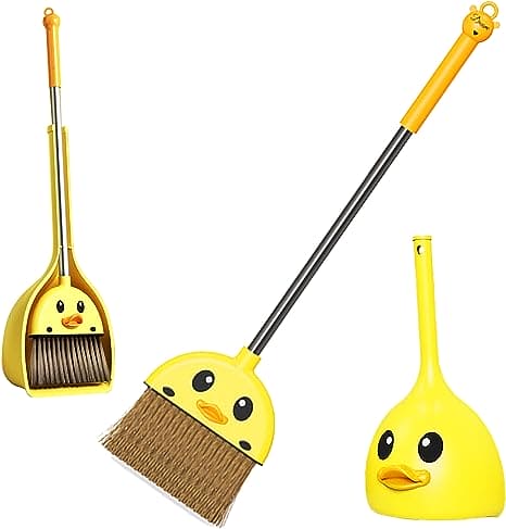 Yellow Duck Broom And Dustpan Set, Cartoon Toddler Broom Set, Plastic Standing for Little Housekeeping Helper, Cute Mini Broom with Dustpan, Kids Mini Sweeping Broom Set, Kids Play House Cleaning Toy, Multifunctional Broom And Shovel Yellow Duck Broom And Dustpan Set, Cartoon Toddler Broom Set, Plastic Standing for Little Housekeeping Helper, Cute Mini Broom with Dustpan, Kids Mini Sweeping Broom Set, Kids Play House Cleaning Toy, Multifunctional Broom And Shovel